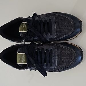 Valentino rockstud woman denim sneakers  7.5
